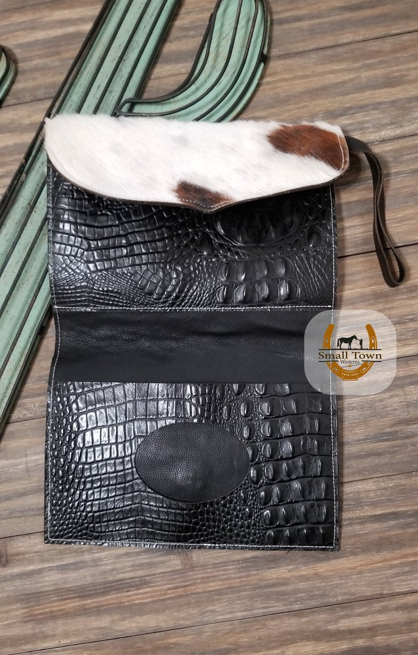 Cowhide Diaper/Wipe Clutches