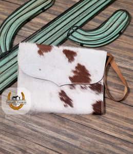 Cowhide Diaper/Wipe Clutches