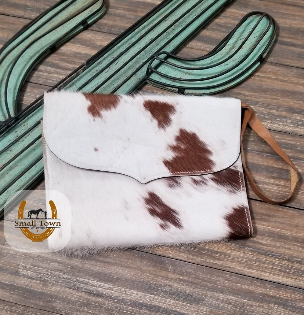 Cowhide Diaper/Wipe Clutches