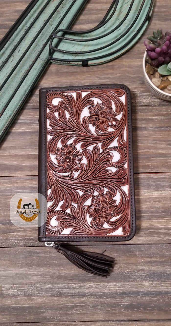 Cutout Tooled Flower Wallet